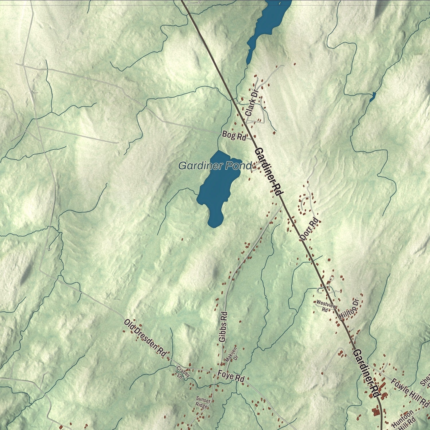 Street and neighborhood detail from the Wiscasset, Maine map