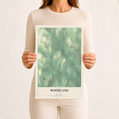 Woodland, Maine map print - 12 x 18 archival matte print