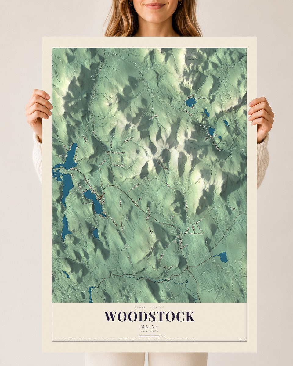 Woodstock, Maine map print - 24 x 36 archival matte print