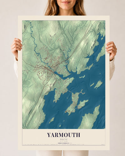 Yarmouth, Maine map print - 24 x 36 archival matte print