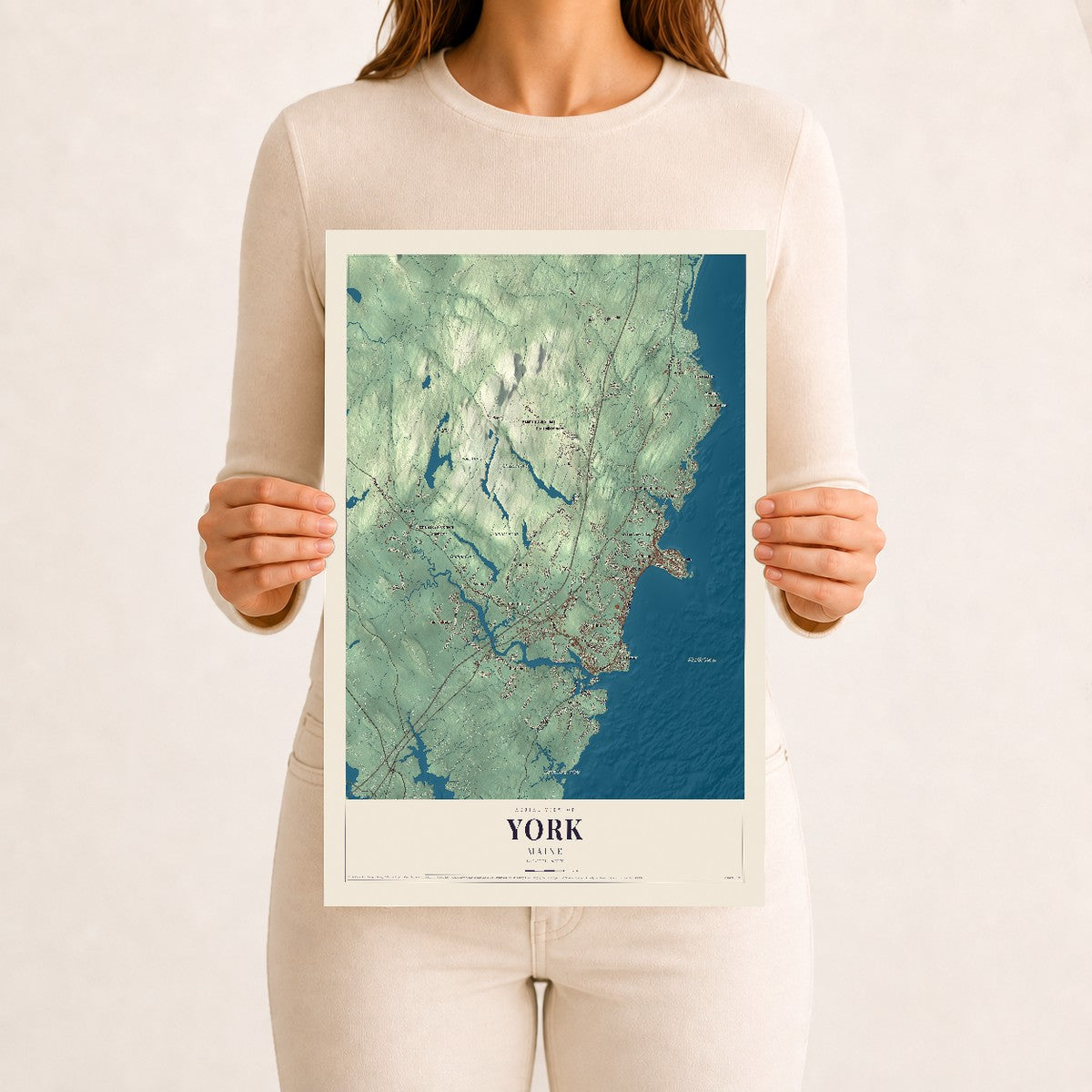 York, Maine map print - 12 x 18 archival matte print