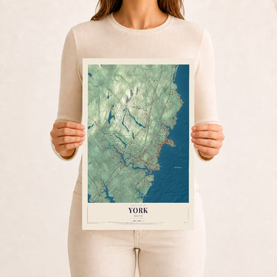 York, Maine map print - 12 x 18 archival matte print