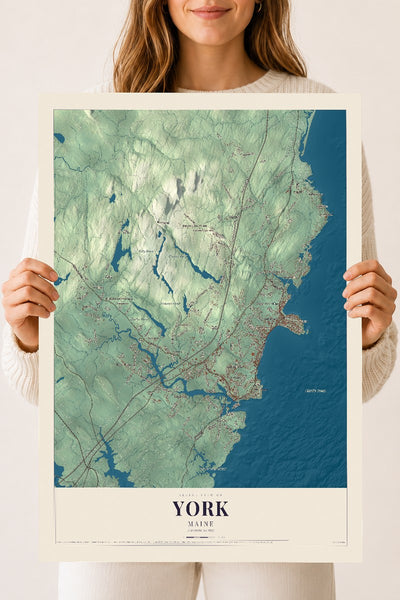 York, Maine map print - 18 x 24 archival matte print