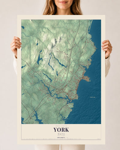 York, Maine map print - 24 x 36 archival matte print