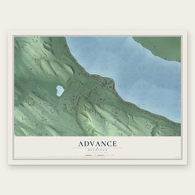 Advance, Michigan map print, the full design