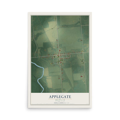 Map of Applegate, Michigan, 12 x 18 inch unframed archival matte print