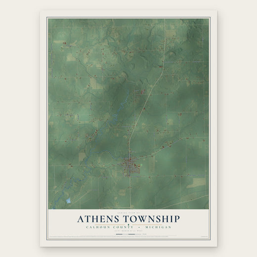 Athens Township, Michigan map print, the full design