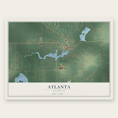 Atlanta, Michigan map print, the full design