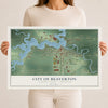 Map of Beaverton, Michigan, 12 x 18 inch unframed archival matte print
