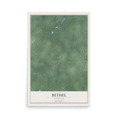 Map of Bethel, Michigan, 12 x 18 inch unframed archival matte print