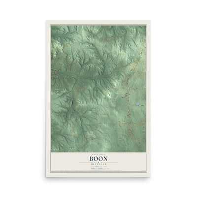Map of Boon, Michigan, 12 x 18 inch unframed archival matte print