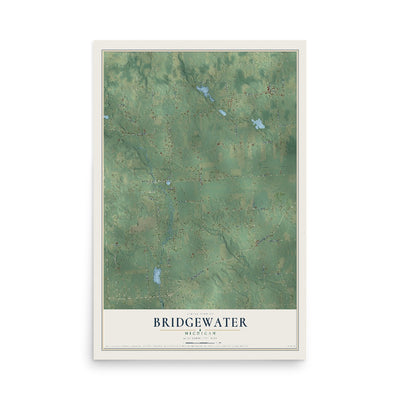 Map of Bridgewater, Michigan, 12 x 18 inch unframed archival matte print