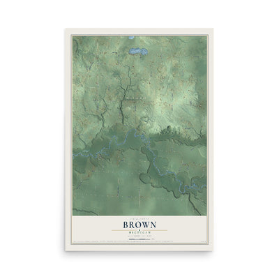 Map of Brown, Michigan, 12 x 18 inch unframed archival matte print