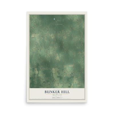 Map of Bunker Hill, Michigan, 12 x 18 inch unframed archival matte print