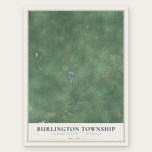 Burlington Township, Calhoun County, Michigan map print, the full design