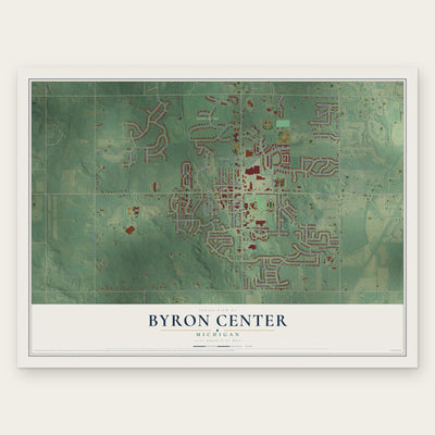 Byron Center, Michigan map print, the full design