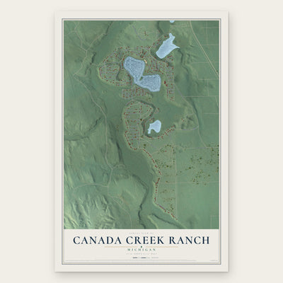 Canada Creek Ranch, Michigan map print, the full design