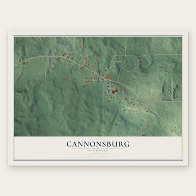 Cannonsburg, Michigan map print, the full design