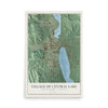 Map of Central Lake, Michigan, 12 x 18 inch unframed archival matte print