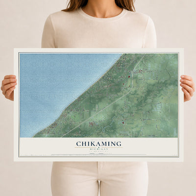 Map of Chikaming, Michigan, 12 x 18 inch unframed archival matte print