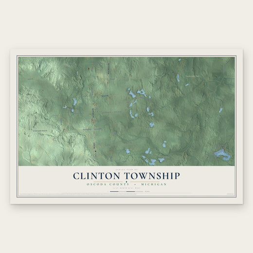 Clinton Township, Oscoda County, Michigan map print, the full design