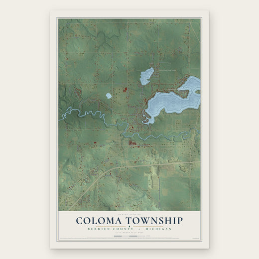 Coloma Township, Michigan map print, the full design