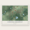Comstock Northwest, Michigan map print, the full design