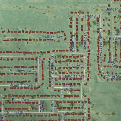 Close-up of the map of Comstock Northwest, Michigan print showing street and building detail