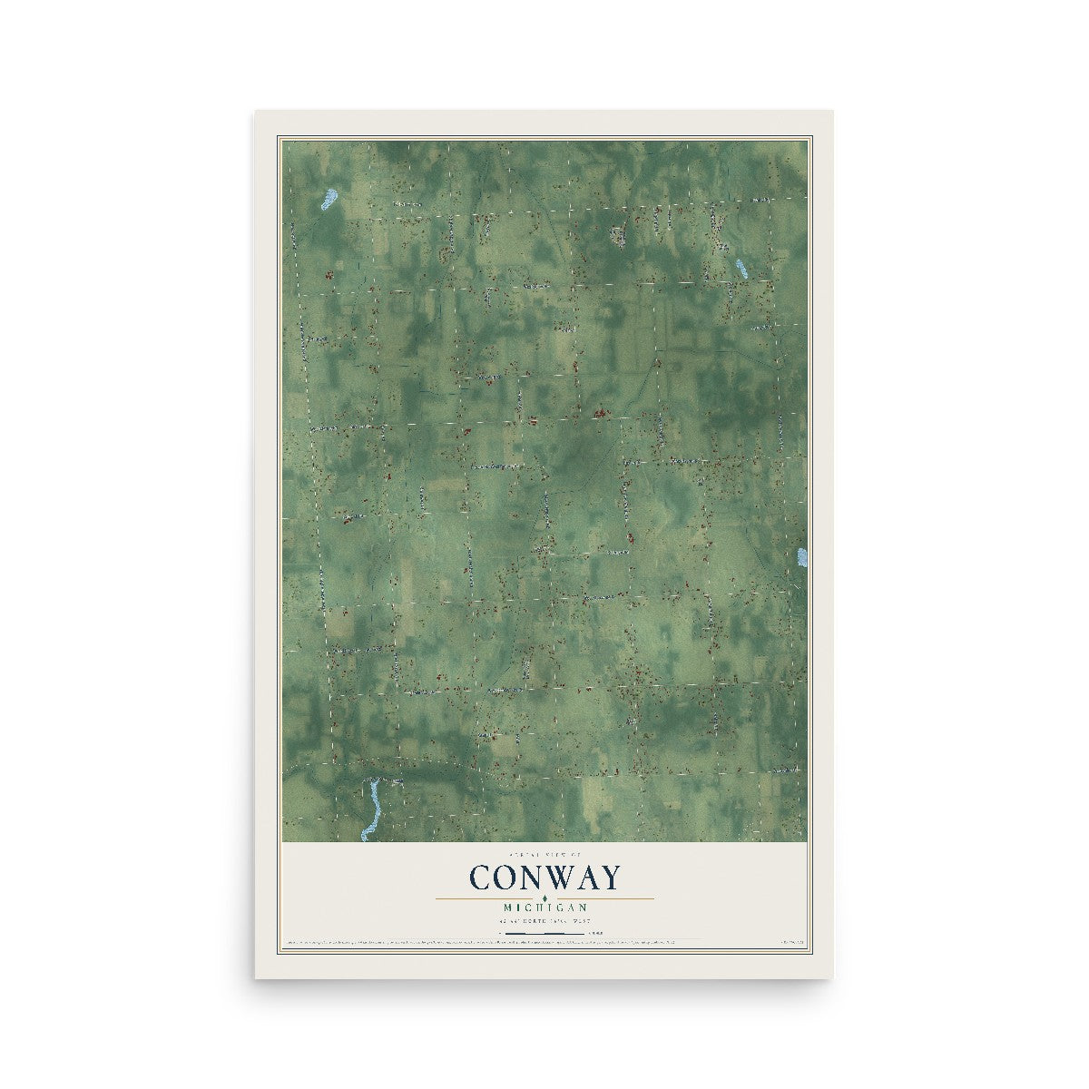 Map of Conway, Michigan, 12 x 18 inch unframed archival matte print
