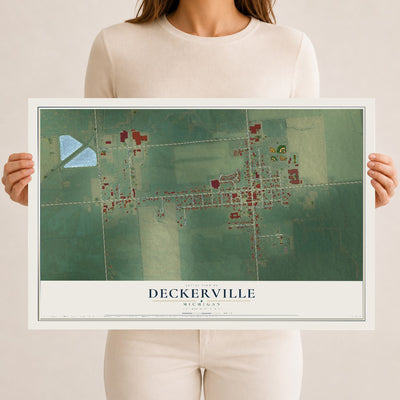 Map of Deckerville, Michigan, 12 x 18 inch unframed archival matte print