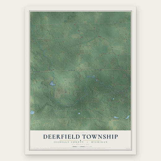 Deerfield Township, Isabella County, Michigan map print, the full design