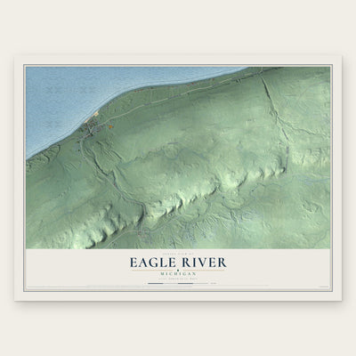 Eagle River, Michigan map print, the full design