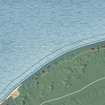 Close-up of the map of Eagle River, Michigan print showing street and building detail