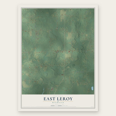 East Leroy, Michigan map print, the full design