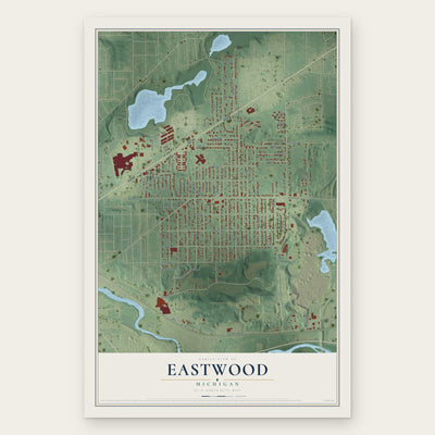 Eastwood, Michigan map print, the full design