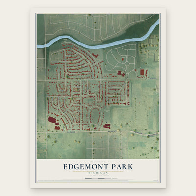 Edgemont Park, Michigan map print, the full design