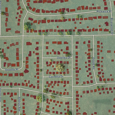 Close-up of the map of Edgemont Park, Michigan print showing street and building detail