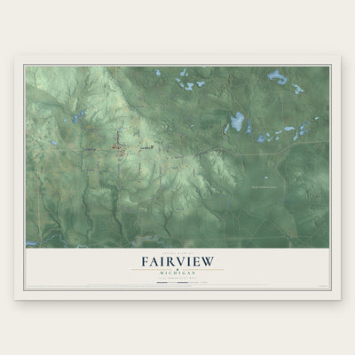 Fairview, Michigan map print, the full design