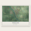 Freeland, Michigan map print, the full design