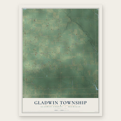 Gladwin Township, Michigan map print, the full design