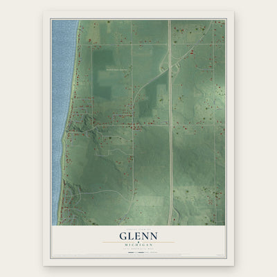 Glenn, Michigan map print, the full design