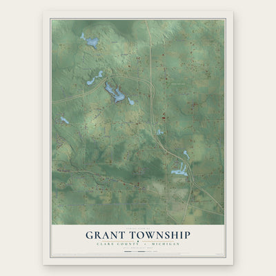Grant Township, Clare County, Michigan map print, the full design