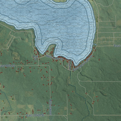 Close-up of the map of Grant Township, Newaygo County, Michigan print showing street and building detail
