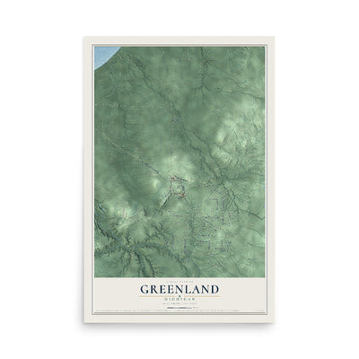 Map of Greenland, Michigan, 12 x 18 inch unframed archival matte print