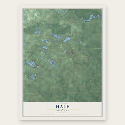 Hale, Michigan map print, the full design