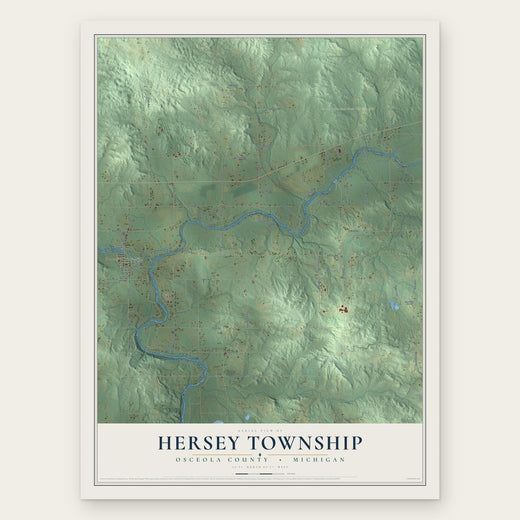 Hersey Township, Michigan map print, the full design