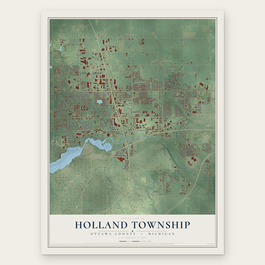 Holland Township, Ottawa County, Michigan map print, the full design