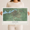 Map of Holland, Allegan County, Michigan, 12 x 18 inch unframed archival matte print