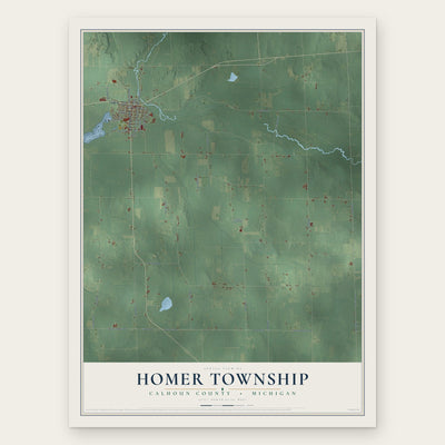 Homer Township, Calhoun County, Michigan map print, the full design