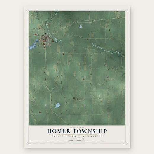 Homer Township, Calhoun County, Michigan map print, the full design